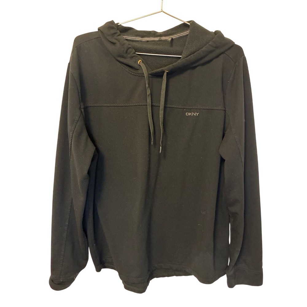 DKNY Black Pullover Hoodie with Subtle Logo
